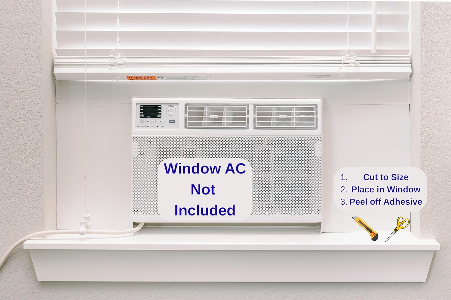 Surround Insulation Side Panels White for Window AC Unit Indoor Air Conditioner Cover for Winter and Summer