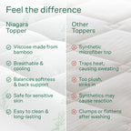 Niagara Sleep Solution Ultra Soft Queen Size Mattress Topper - Viscose Made from Bamboo Pillow Top Mattress Pad for Back Pain Relief - Naturally Cooling for Hot Sleepers, Green