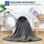 SEALY Electric Blanket Heated Throw 50"x60" Soft Double Sherpa Super Cozy with 6 Fast Heating Levels & 2-10 Hours Auto-Off, Over-Heat Protection, Machine Washable, Charcoal