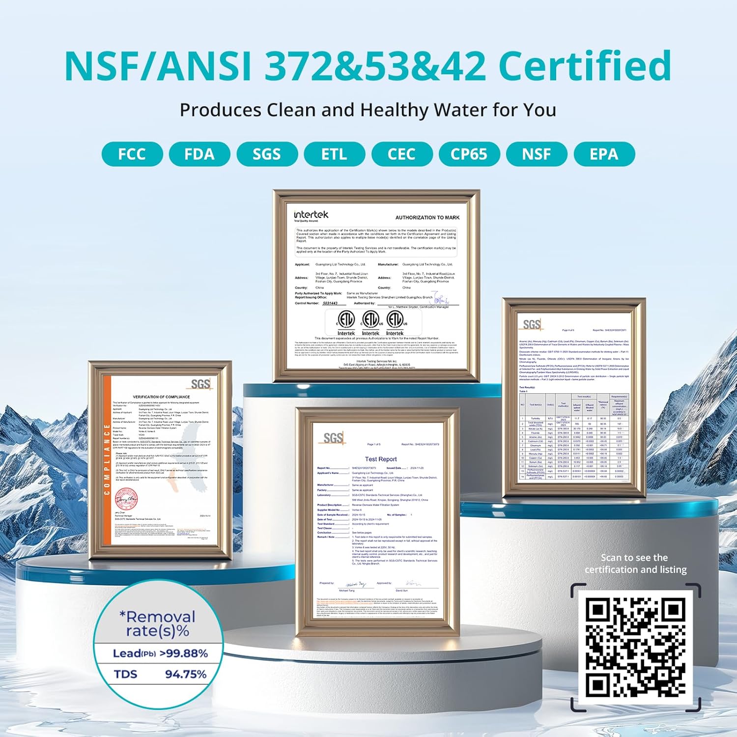 VIOMI® RO Water Filtration System, 9 Stage Reverse Osmosis Water Filter, 600GPD, NSF/ANSI 372&53&42 Certified, 3:1 Tankless Reverse Osmosis System Under Sink with Faucet,TDS PFOS&PFOA Reduce