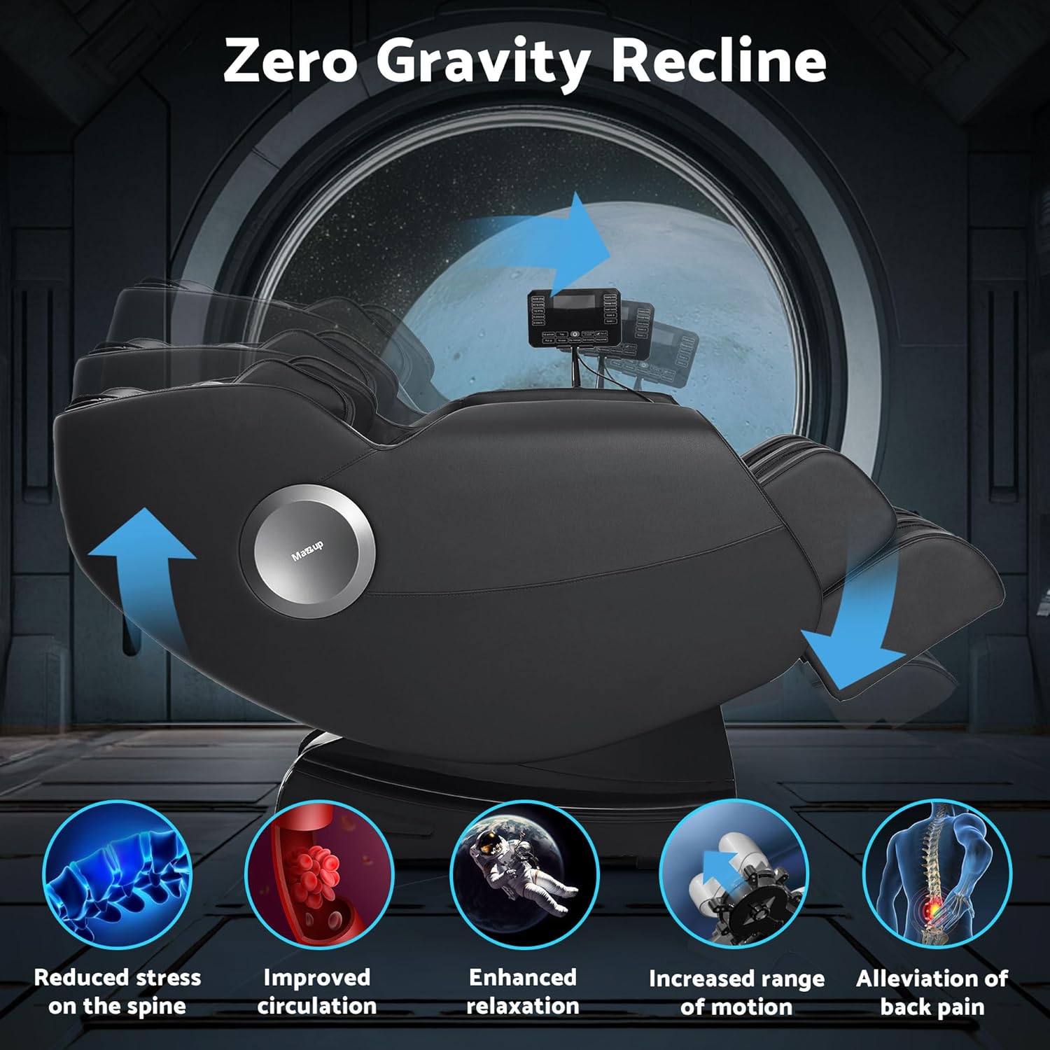 Massage Chair, Zero Gravity Full Body Massage Chair, Shiatsu Recliner with 14 Massage Points, Lumbar & Calf Heating, 20 Auto Modes, Spacious Massage Area, Bluetooth Speaker, Touch Screen Controller