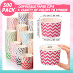 500 Pack Paper Ice Cream Cups 8 oz Ice Cream Sundae Cups Bulk Disposable Dessert Bowls Treat Snack Cups Frozen Yogurt Cup for Hot or Cold Food Soup Fruits Birthday Bar Party Supplies, 10 Colors