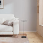 Small Side Table, Metal Round Drink Table, Desktop Diameter 9.99“ for Living Room Bedroom Small Spaces Sofa Couch Chair, Black