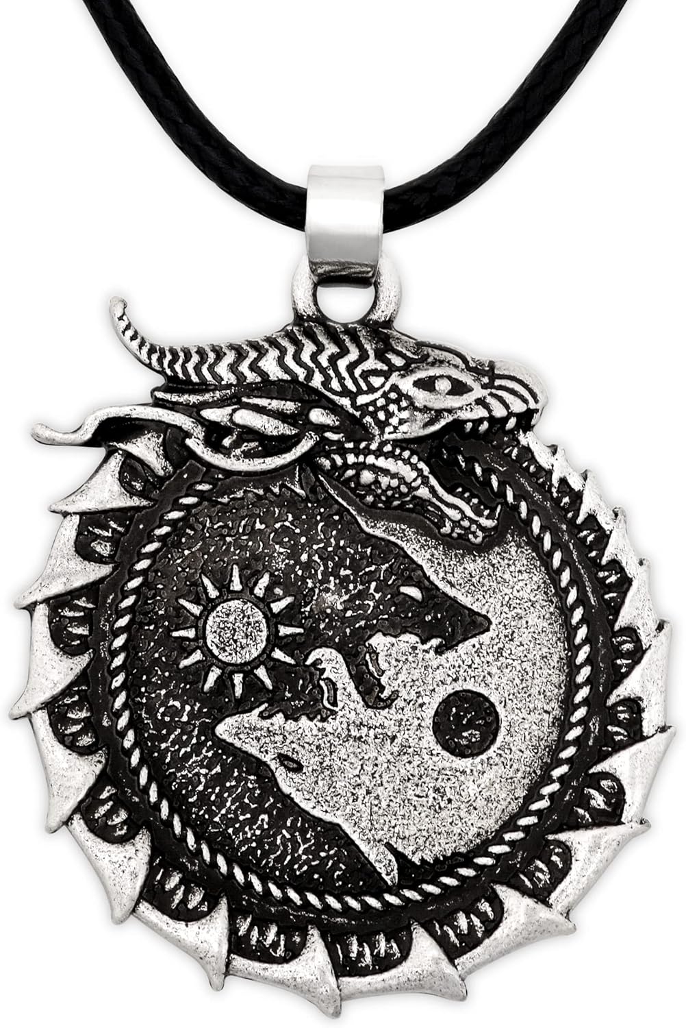 HAQUIL Viking Necklace, Skoll Hati Wolf Pendant, Viking Jewelry Gift for Men and Women