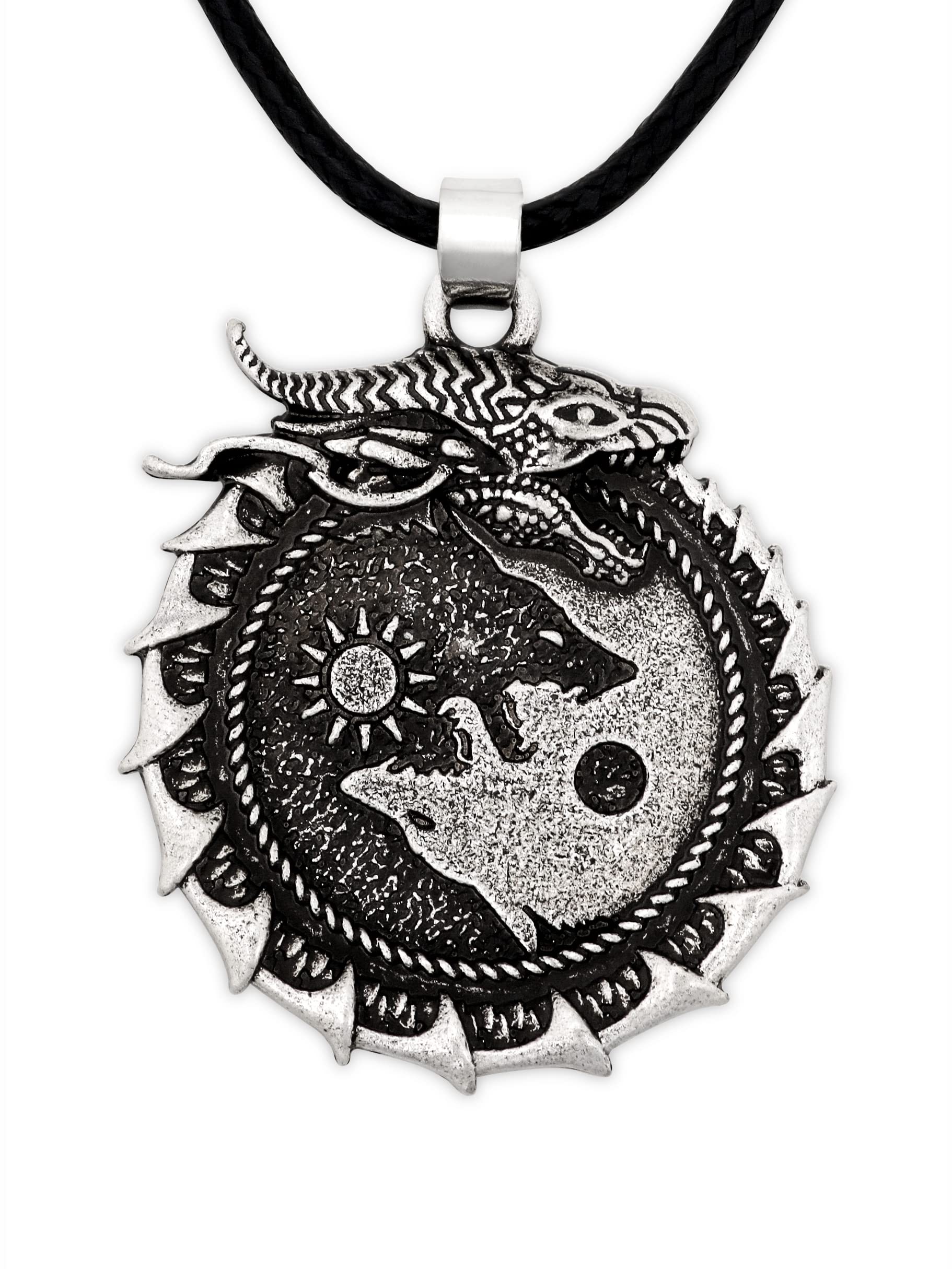 HAQUIL Viking Necklace, Skoll Hati Wolf Pendant, Viking Jewelry Gift for Men and Women