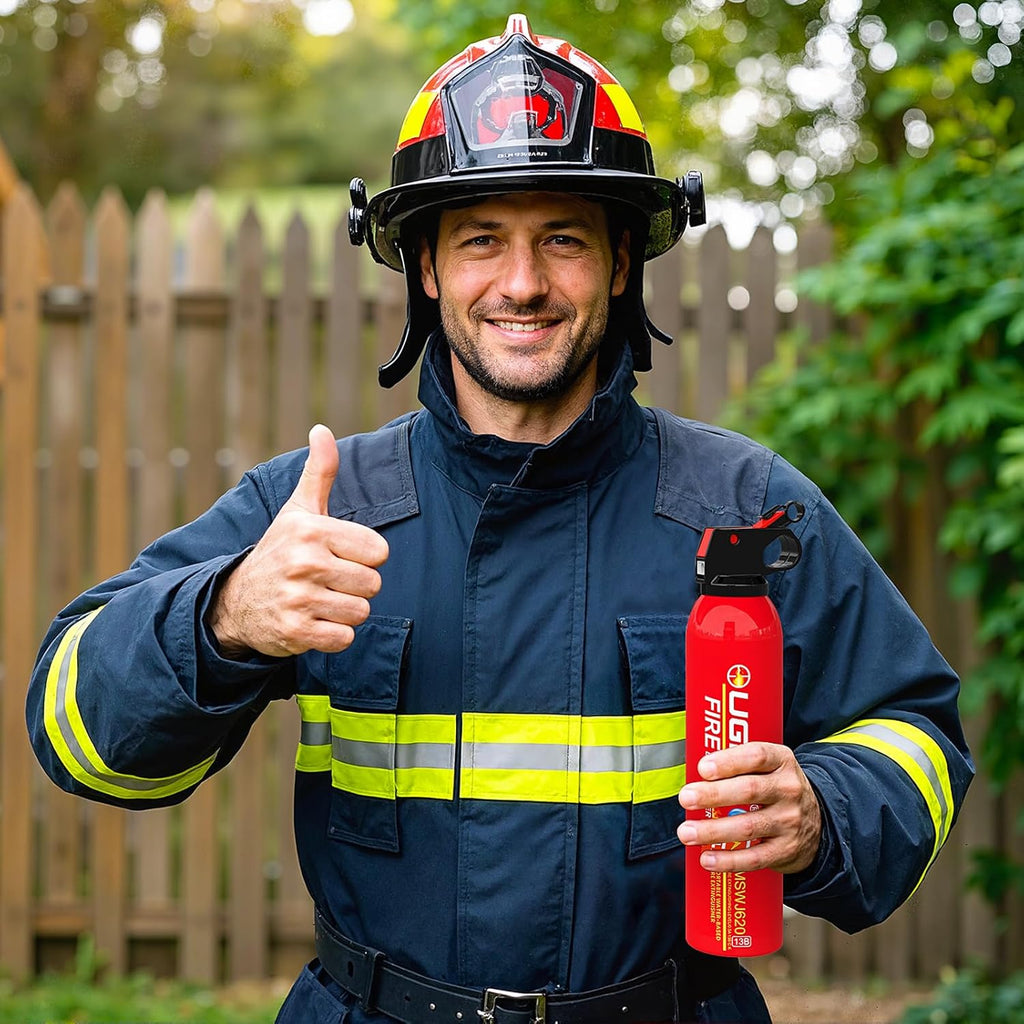 Ougist Small Portable Fire Extinguisher for Home and Kitchen, 21oz Each, 6-Pack, Water-Based Fire Extinguishers for Quick Emergency Response, Prevent Re-Ignition, Ideal for Vehicle and Camping, MSJ620