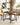 Square Kitchen Dining Table, 29.5'' Dining Table, Small Dining Tables, Writing Desk, Coffee Tables, for Restaurant, Living Room, Apartment, Rustic Brown and Black TCZ02BF