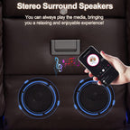 TUNYI Power Loveseat Recliner Sofa with Massage & Heat Home Theater Seating with Console Electric Recliner RV Sofa with USB/Outlet/Storage/Side Pocket/LED Light/Speaker (Brown, Loveseat)