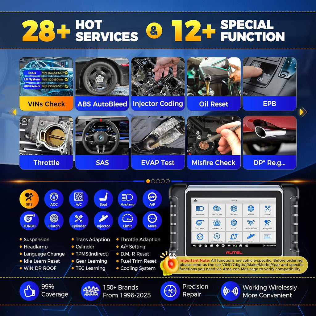 Autel Scanner MaxiCOM MK808BT PRO, 2025 2.0 Full Bidirectional Diagnostic Tool as MK900 MX900 MK900BT, Pro Ver. of MK808S MX808S, 3000+ Test, 28+ Service, All System, Brake Bleed, Injector Coding, FCA