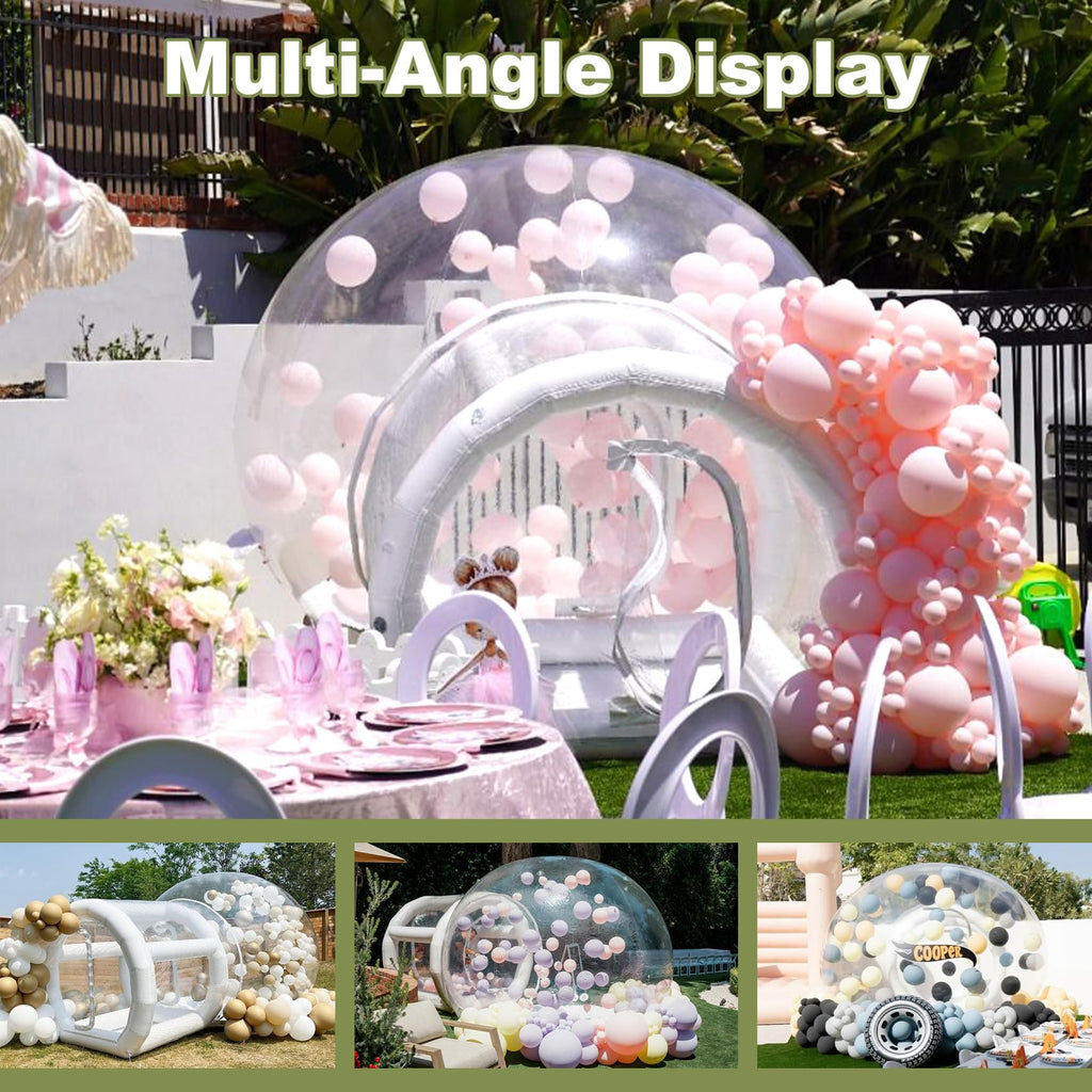 Eachup 10FT Inflatable Balloon House for Kids Adults,TPU White Commercial Inflatable Bubble House Ball Pit,Bubble Tent Dome Playground Set with Double Blower for Backyard Birthday Wedding Party - Grand Goldman
