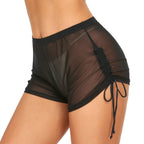 Bas de bikini SHERRYLO pour femmes Short de bain transparent Short de natation pour femmes Noir Maillot de bain en maille transparente Bas de maillot de bain Trunk