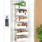 6 Pack Magnetic Spice Storage Rack Organizer for Refrigerator and Oven, Black Fridge Organizers and Storage