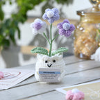 Crochet Flower Pot Forget-me-not Pink Thank You Crochet Gifts for Women Coworker Graduation & Mother's Day Gift Pink Crochet Potted Flower for Women Teacher| Handmade Knitted Potted Plant