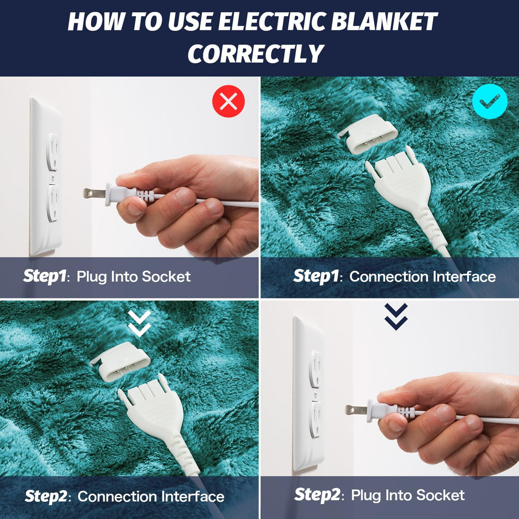Manta Elétrica Aquecida OCTROT - Manta de Aquecimento em Sherpa de Lã para Sofá, Manta de Aquecimento de Pelo Sintético para Colo com Temporizador de 5 Posições e 10 Níveis de Aquecimento, Certificação ETL&FCC, para Adultos