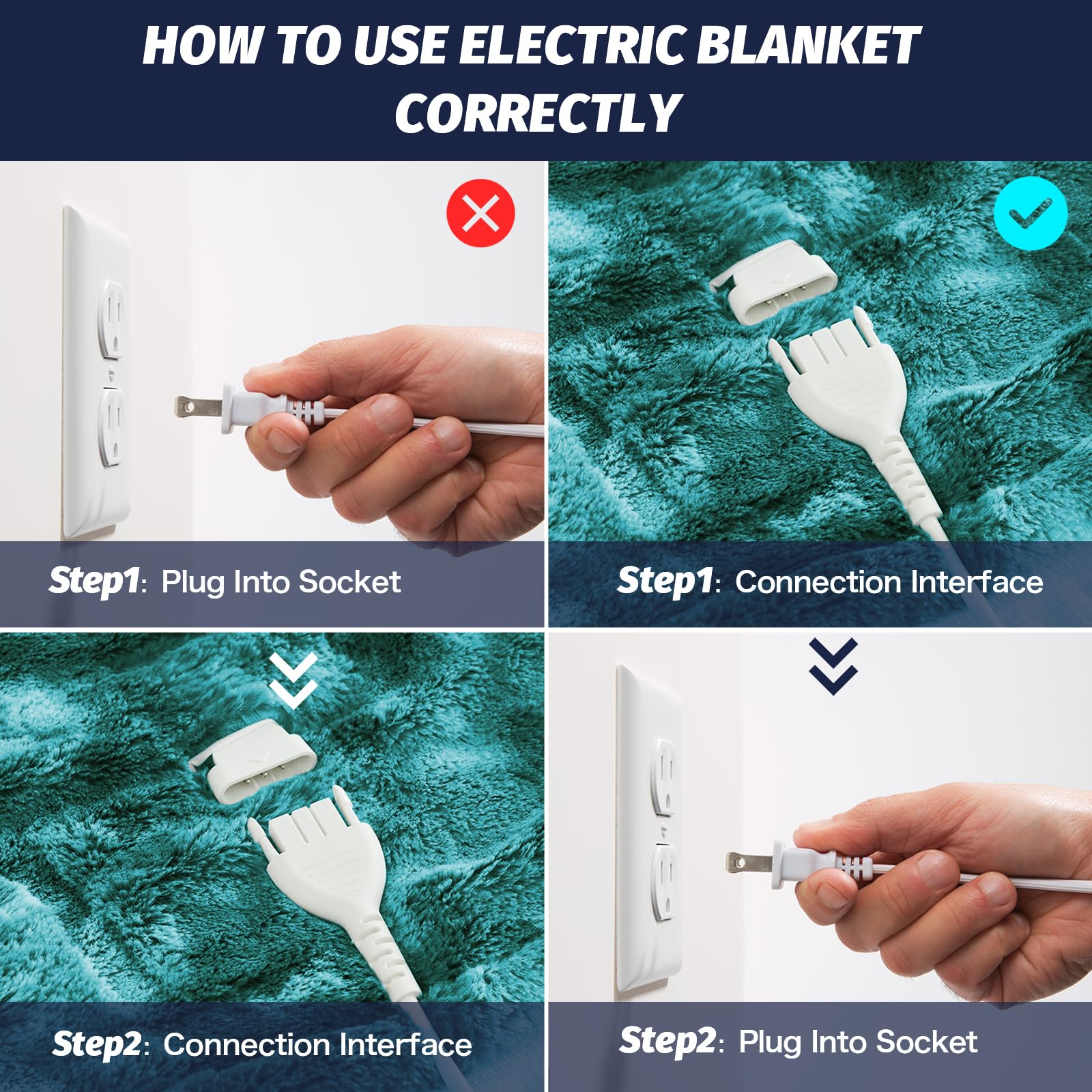 Manta Elétrica Aquecida OCTROT - Manta de Aquecimento em Sherpa de Lã para Sofá, Manta de Aquecimento de Pelo Sintético para Colo com Temporizador de 5 Posições e 10 Níveis de Aquecimento, Certificação ETL&FCC, para Adultos