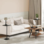 HOOBRO Small Side Table, Square Drink Table, Modern Accent End Table with Pedestal for Small Spaces in Living Room, Bedroom, Sofa Couch, Easy Assembly, Black BB171BZ01