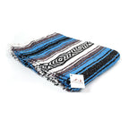 Open Road Goods Bright Blue Mexican Blanket - Authentic Serape Falsa Blanket - Handmade (Acrylic Blend, XL)