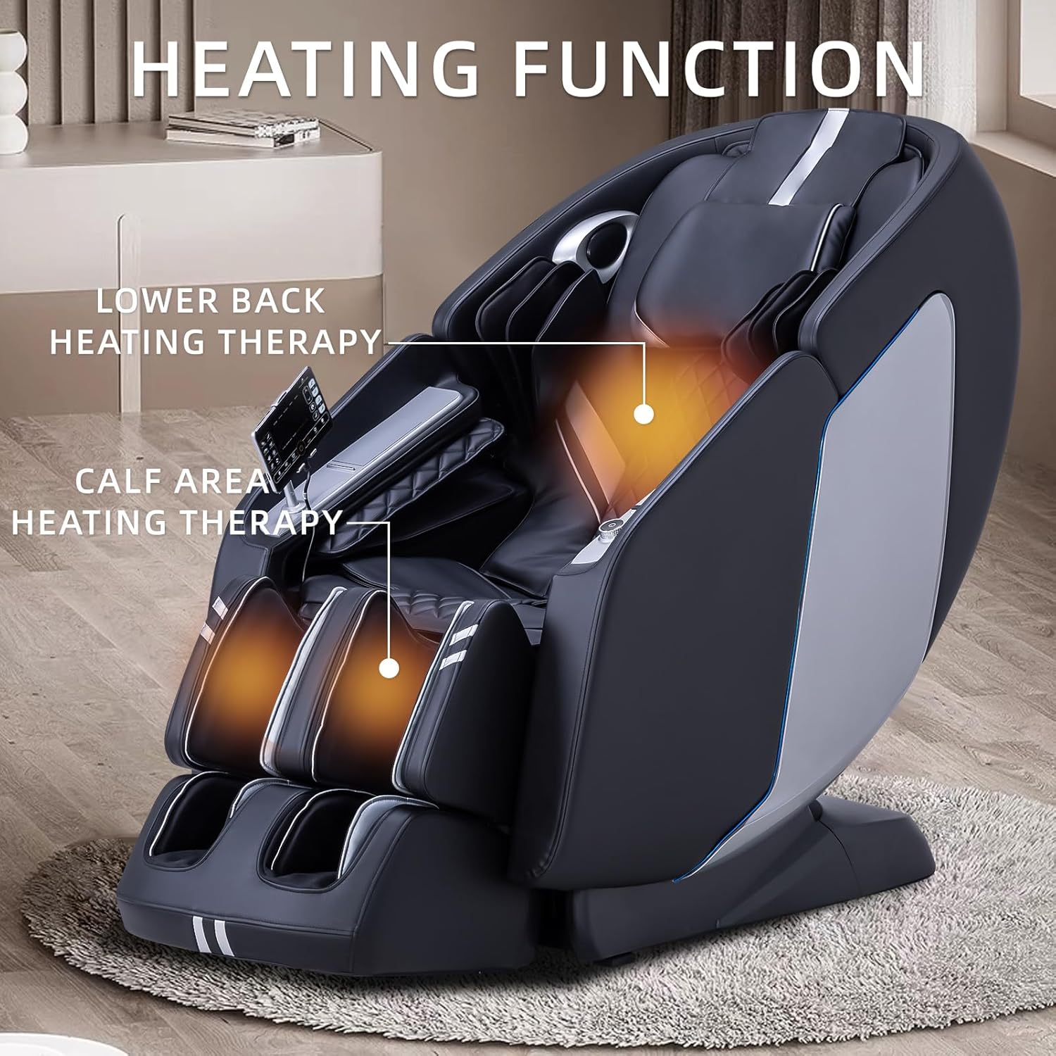 MassaMAX 2025 4D Massage Chair Full Body Massage Chair with Zero Gravity, Extended Footrest, SL Track, Yoga Stretch, Foot Rollers, and Heating Comfort with Mat & Cover (Black)