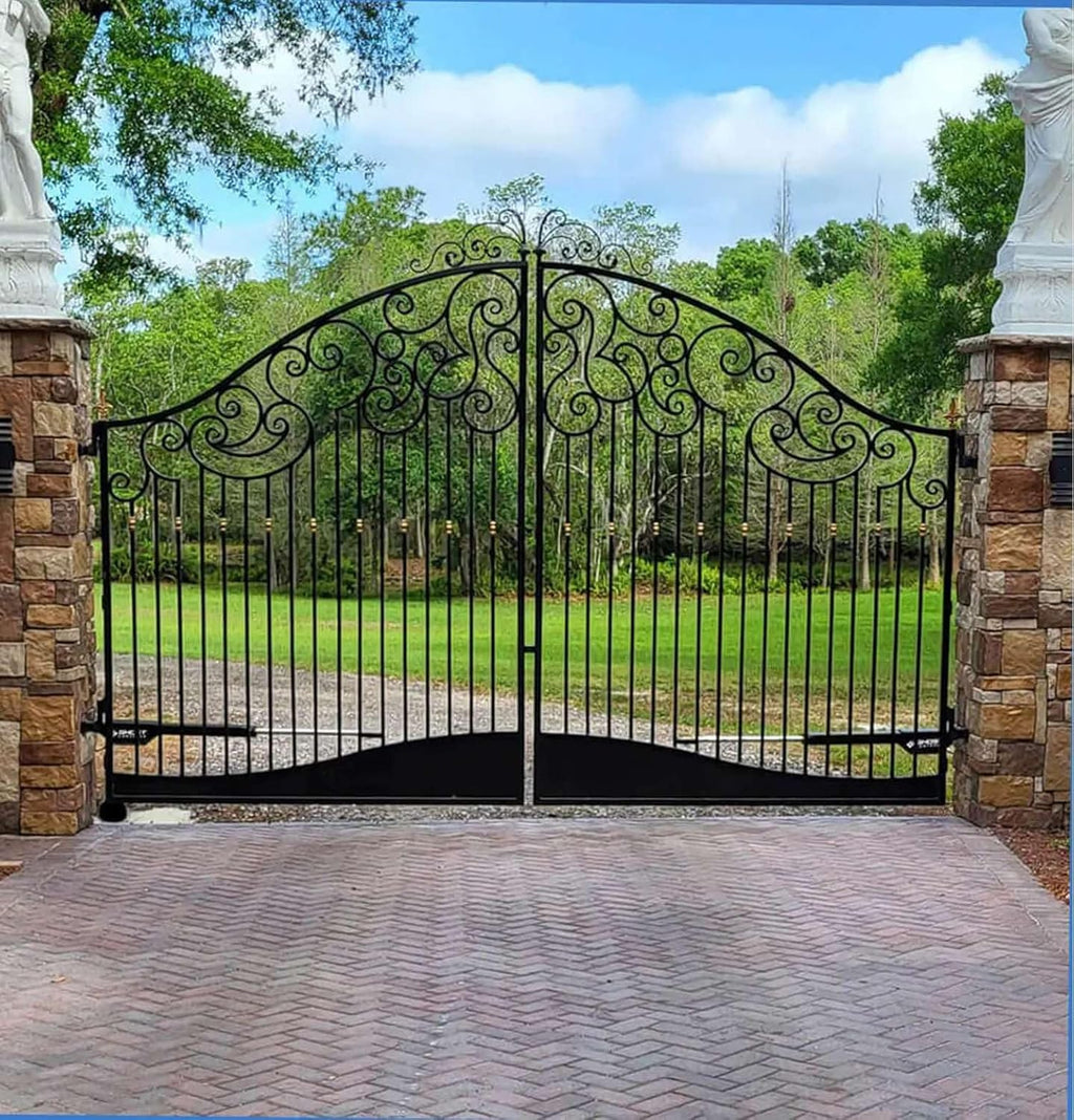 Ghost Controls Automatic Gate Opener Kit for Column Mounted and Decorative Driveway Swing Gates with Gate Opener Remote - Solar Capable - Manor Series - Model HDP2