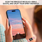 Daily Bible Verse Bracelet Scan Mothers Day Gift For Mom, Scripture Wristband Scan Phone For Prayer, God Is Greater Than The Highs And Lows Jesus Faith Christian Devotional God Band (Pink)