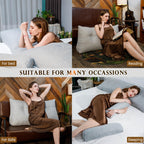 بالش پشتی بزرگ مثلثی Wellty Care با بالش رول سر، بالش تکیه‌گاه پشتی برای حمایت و استراحت در تخت با کاور قابل جدا شدن (خاکستری، دو نفره: 39x8x20 اینچ)