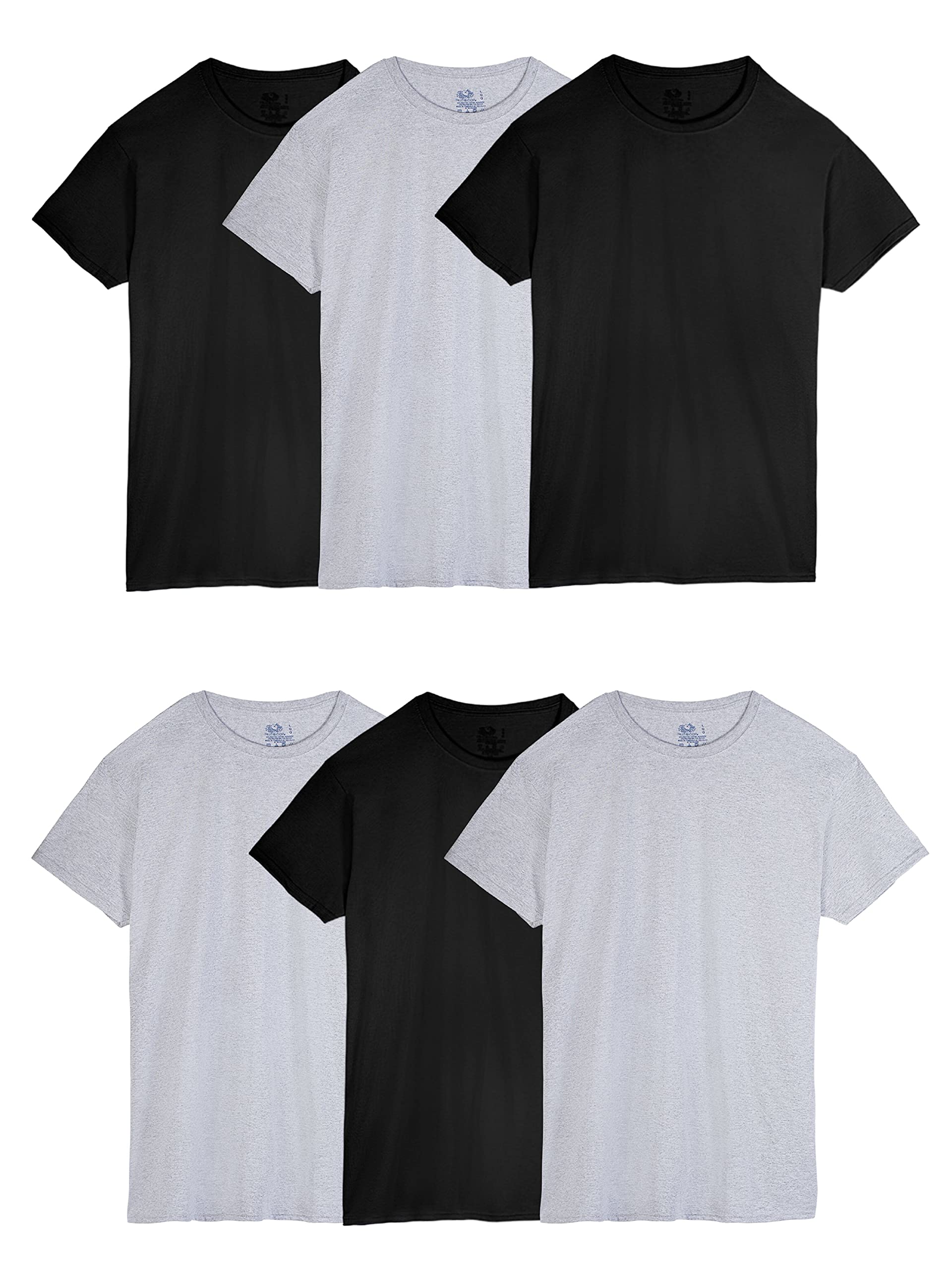 Fruit of the Loom Men's Crew Tee Undershirts, Moisture Wicking & Tag Free, Also Available in Big & Tall
