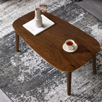 Wood Folding Coffee Table Space Saving Side Table (Walnut, 32x16x16)