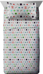 Jay Franco Minecraft Monster Hunters 4 Piece Twin Bed Set - Includes Reversible Comforter & Sheet Set - Bedding Features Creeper - Super Soft Fade Resistant Microfiber (Official Minecraft Product)