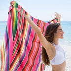 Tudomro 4 PCS Large Authentic Mexican Blankets Colorful Mexican Striped Throw Blankets Serape Fiesta Beach Fringe Yoga for Home Office Camping Picnic (Bright)