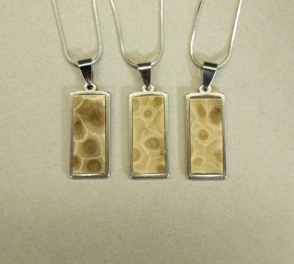 Petoskey Stone Necklace, Women and or Men, Handmade in Wisconsin, Petoskey Jewelry