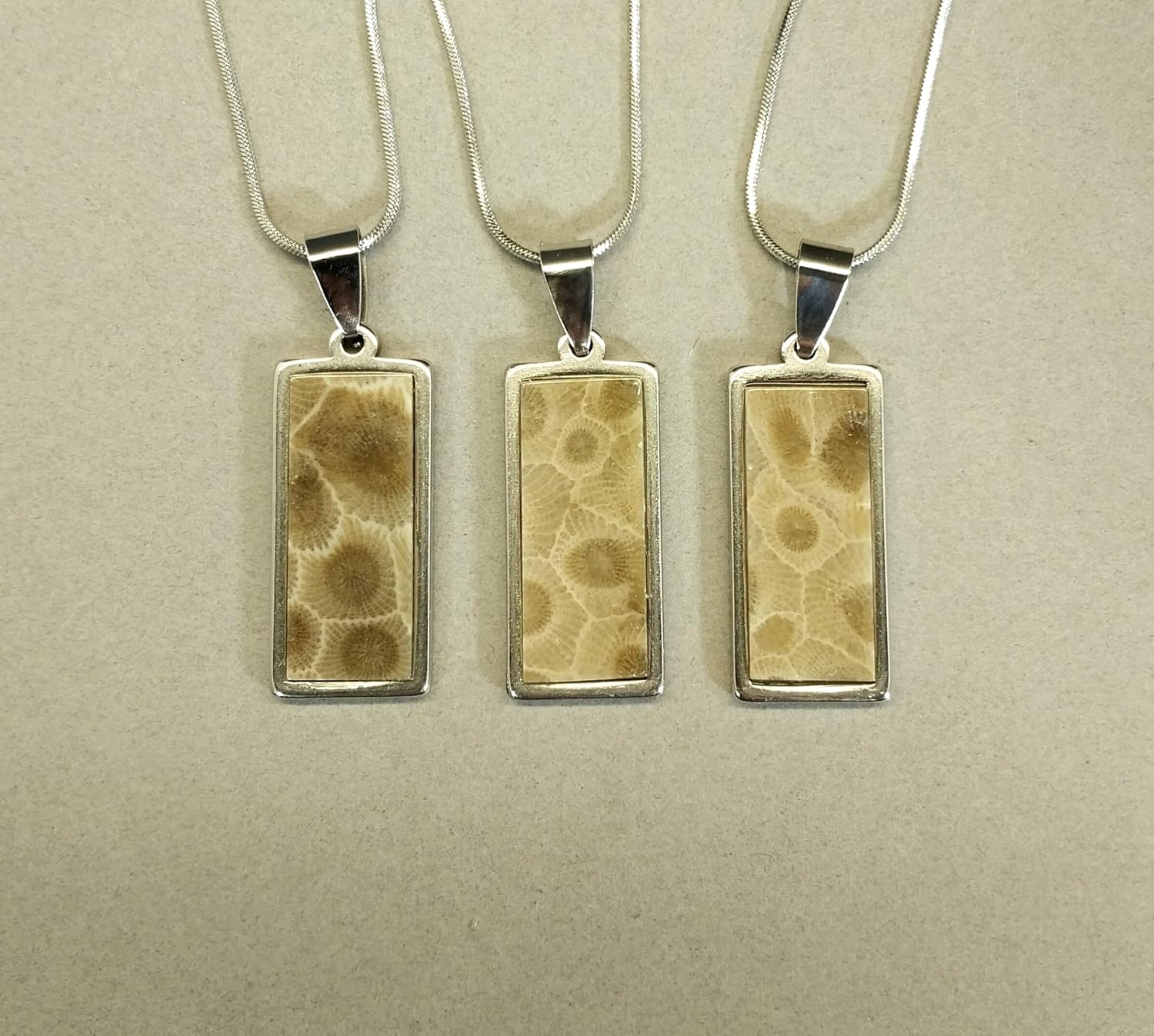 Petoskey Stone Necklace, Women and or Men, Handmade in Wisconsin, Petoskey Jewelry