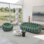 JACH Bubble Sofa Curved Couch Set, Comfy Upholstered Sofa, Mesh Fabric 3D Honeycomb Shape Modern Couches for Living Room, Apartment (Orange, 1 Seater, 2 Seater, 3 Seater, Ottoman)