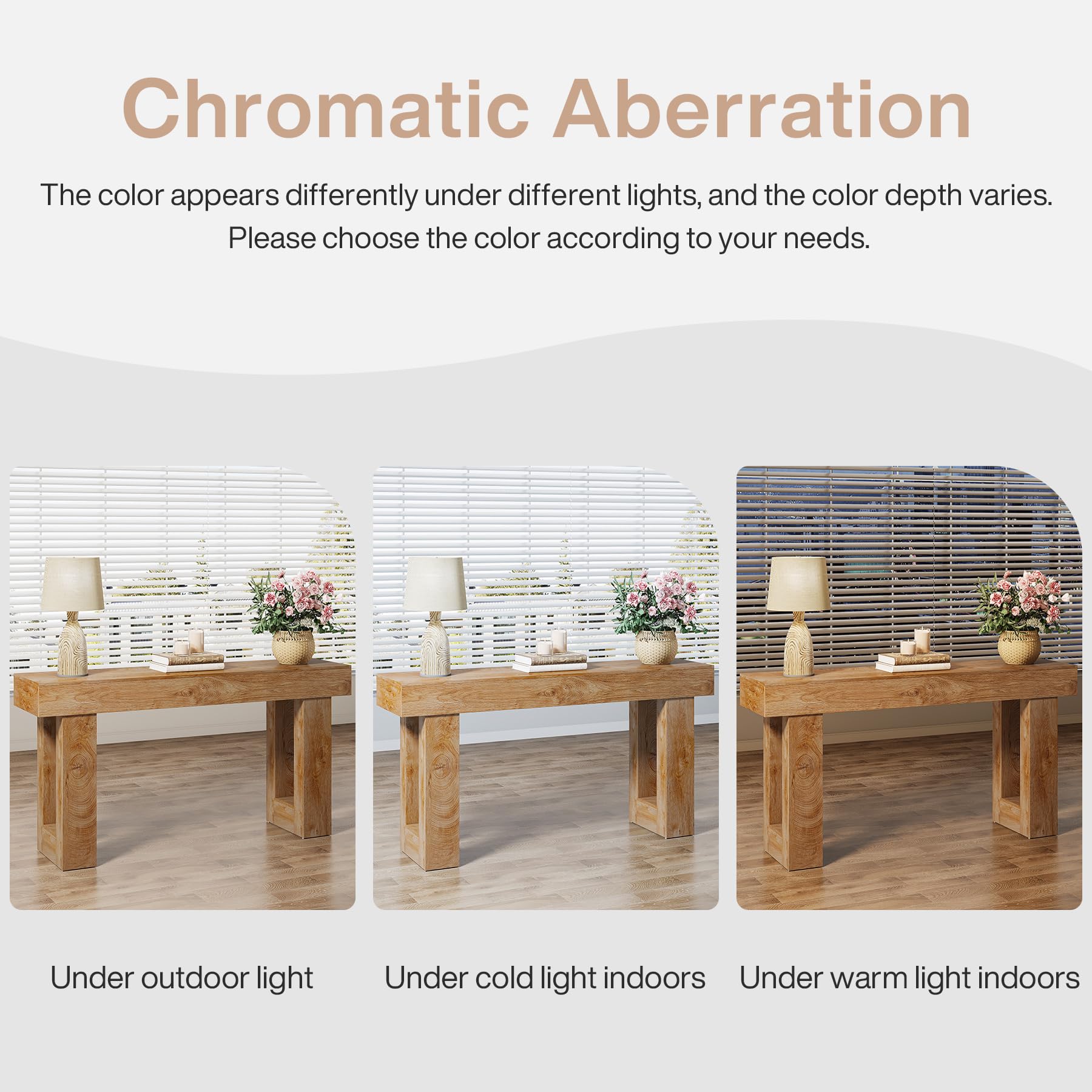 Tribesigns 63-дюймовый длинный консольный стол, деревянный прямоугольный стол за диваном, фермерский стол для прихожей, коридора, гостиной (натуральный)