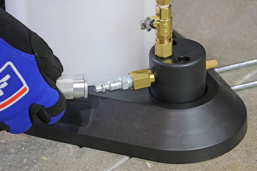 Mityvac MV7300 Pneumatic 2.3 Gallon Venturi Vacuum Pump Fluid Evacuator, Uses Compressed Air, Chemical-Resistant Polyethylene, Air Shut-Off Valve, Overflow Prevention, Quick-Drain Spout, Large Base