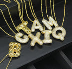 Pwiuor 14k Gold Ballon A Initial Anhänger Halskette Blasenbuchstaben Namenskette Zarte Zirkonia Alphabet Halskette Geburtstagsgeschenke für Frauen