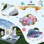 JIOJIOPLAY 9FT White Bounce House,Inflatable Toddler Bouncy House for 3-6 Age Kids Party Gift with Blower White Jumper Bouncy Castle Wedding Decorations for Outdoor Play Backyard - Grand Goldman