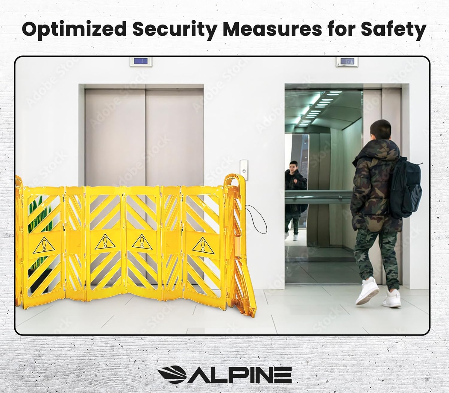 Alpine Commercial Safety Barriers, 13 Foot Expandable Mobile Barricade System - Folding Portable Barrier, Traffic Barricade Fence, Plastic Barricade for Construction, Traffic Control, Driveway Gate
