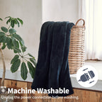 Verwarmd deken elektrisch deken plaid 50''X60'' - verwarmingsdeken met 6 warmtestanden - 2-10 uur automatische uitschakeling, ETL gecertificeerd, wasmachinebestendig (zwart)