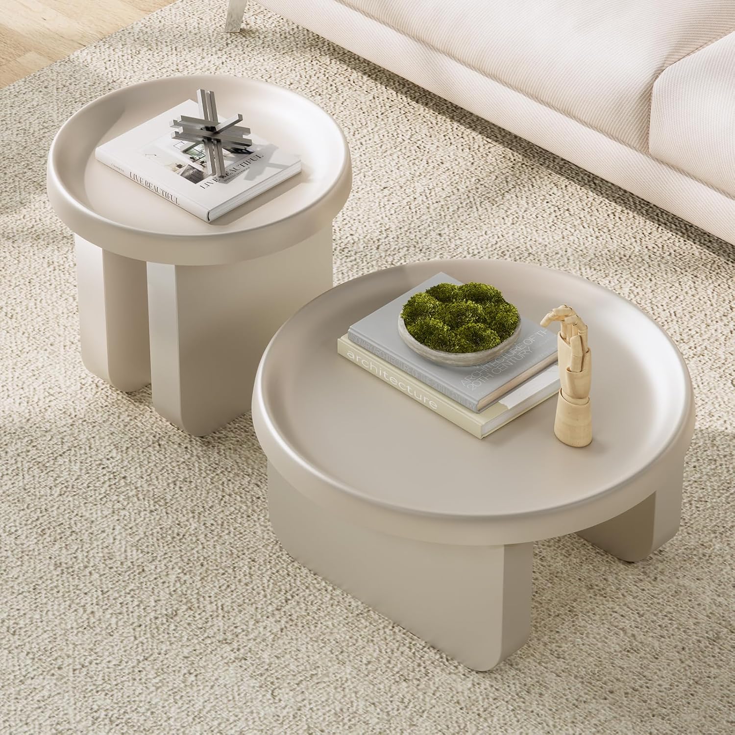 Round Coffee Table,Modern Coffee Table,Unique Circle Coffee Tables,Metal Center Table for Living Room