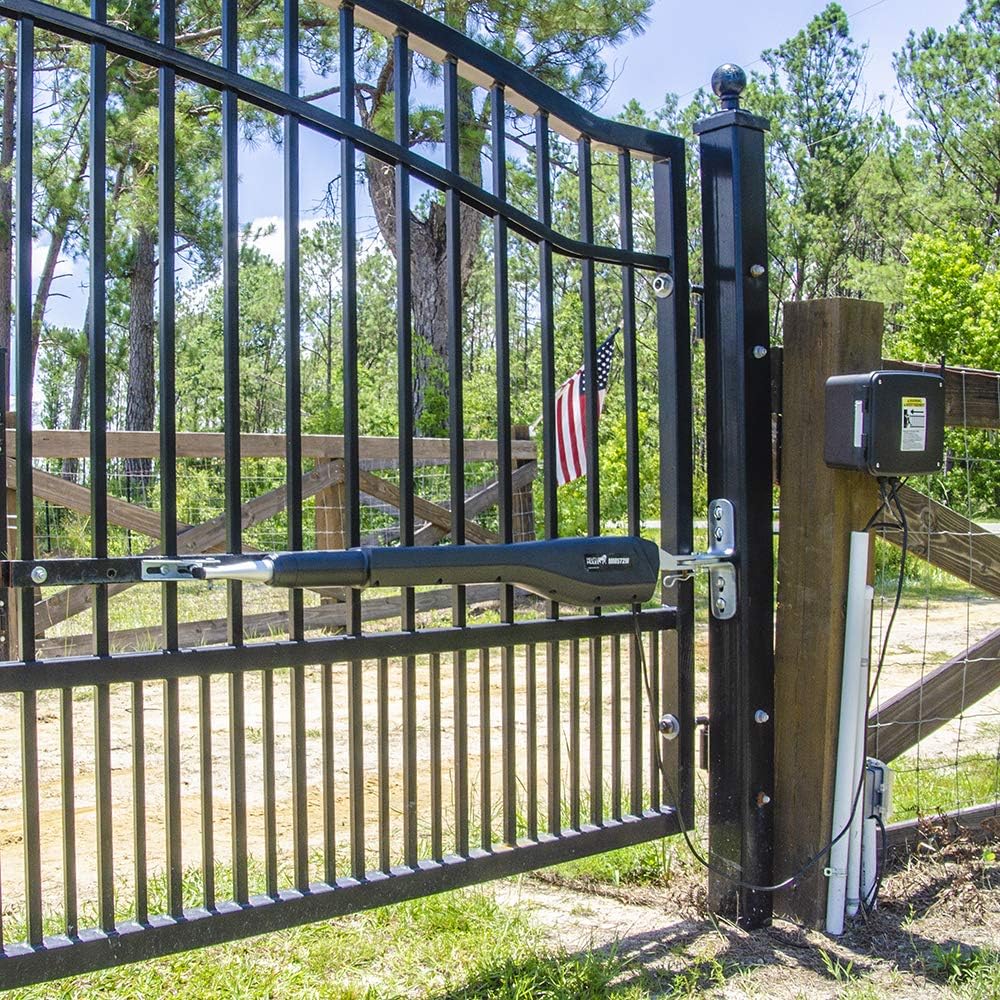 Mighty Mule Gate Opener, Solar and Smart Ready, Heavy Duty Automatic Gate Opener, Gates up to 18ft or 850lb, Single Gate Opener, MM571W