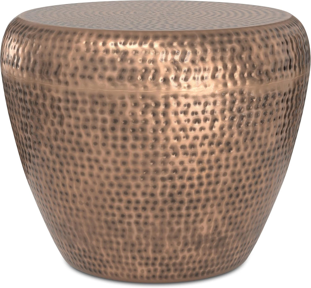 SIMPLIHOME Preston Modern Industrial 22 inch Wide Metal Metal Side Table in Antique Copper, Fully Assembled for the Living Room and Bedroom