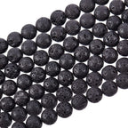 PH PandaHall 470pcs 8mm Lava Beads Natural Black Bead Black Lava Spacer Beads Oil Diffuser Bead Round Rock Stone Volcanic Rock Chakra Stone for Earrings Necklaces Bracelet Jewelry Making