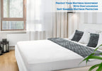 PlushDeluxe Premium Bamboo Mattress Protector – King Size, Waterproof, & Ultra Soft Breathable Noiseless Washable Bed Mattress Cover for Comfort & Protection - White