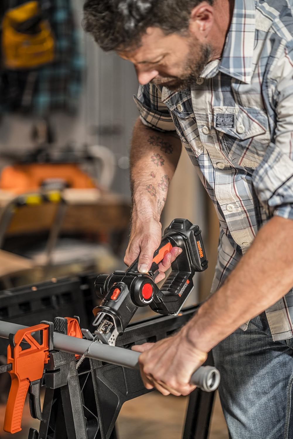 WORX WX550L 20V Power Share Axis Cordless Reciprocating & Jig Saw