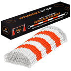 Retractable Barrier for Safety Traffic Cones - 2" OD - Large Yellow and Black Bar Barricade - for Road Construction, Parking, Warning, Temporary Security Divider (40, Orange & White, 72" x 120")