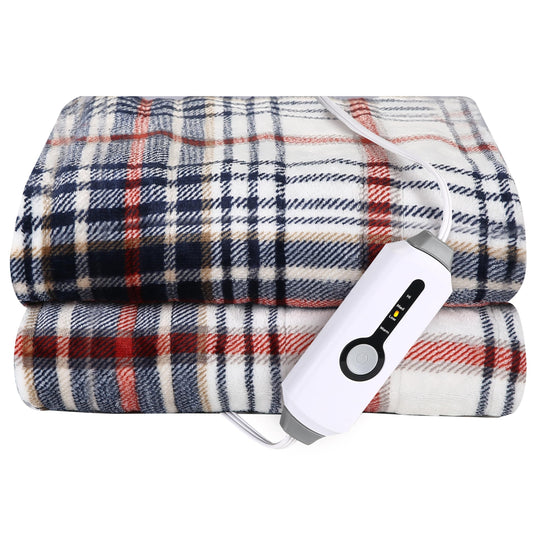 Electric Heated Blanket 72" x 84" Full Size Flannel Fabric with 4 Heating Levels & 10 Hours Auto Shut Off, Breathable Warm and Washable for Soft and Bed - Light Grey