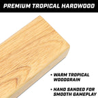 GoSports Giant Wooden Toppling Tower - Stacks Up to 5 ft - Tropical Hardwood