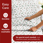 Komplet pościeli King Christmas Tree - Świąteczny wzór Xmas na lnie - Głębokie kieszenie - Dopasowany krój - 4 części - Bez zagnieceń - Wygodna i chłodząca świąteczna pościel zimowa - Łatwa w pielęgnacji - Przyjazna dzieciom