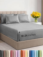 Extra Deep Pocket Queen Sheets - 4 Piece Breathable & Cooling Bed Sheets - Hotel Luxury Bed Sheet Set - Soft, Wrinkle Free & Comfy - Easily Fits Extra Deep Mattresses - Deep Pocket White Sheets Set