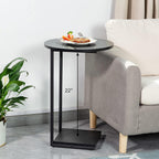 DCLRN Small End Table,c Table End Table for Sofa,Round Coffee Table is Suitable for Living Room and Bedroom.(Black)
